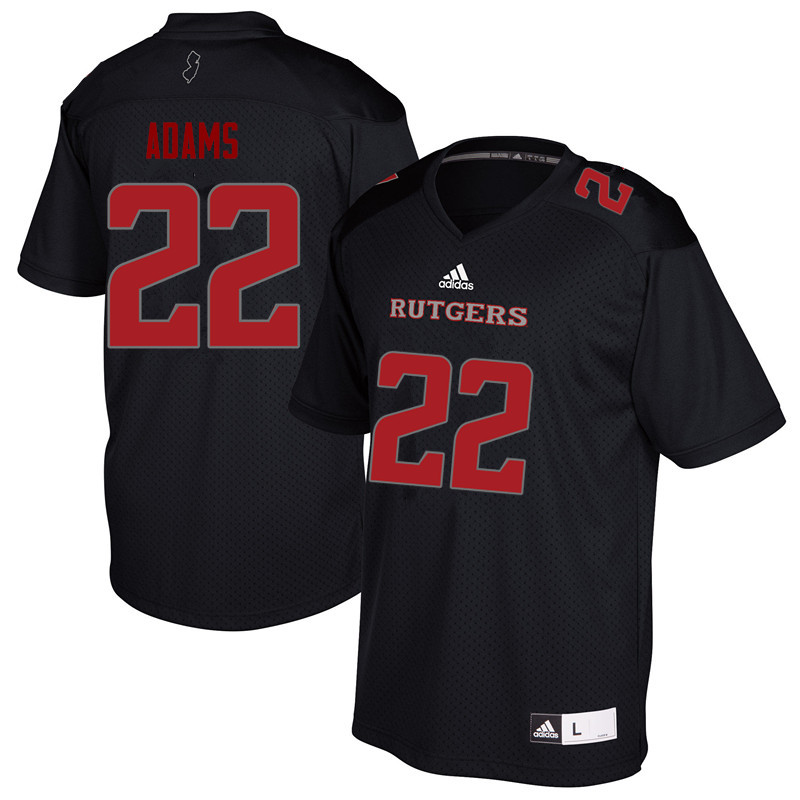Men #22 Kay'Ron Adams Rutgers Scarlet Knights College Football Jerseys Sale-Black - Click Image to Close